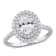 1 1/2 CT TW Lab-Grown Diamond Halo Ring in 14K White Gold