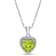 1 1/3 CT TGW Peridot Heart Halo Pendant with Chain in Sterling Silver
