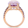 7 7/8 CT TGW Amethyst & Rose de France Ring in 18K Rose Gold Over
Sterling Silver with Black Rhodium