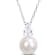 8.5-9MM Freshwater Cultured Pearl and 5/8 CT TGW Created Sapphire
Pendant in Sterling Silver