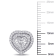 1 1/2 CT TDW Heart Shape Diamond Halo Stud Earrings in 14k White Gold