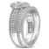 1/3 CT TW Diamond Teardrop Halo Bridal Set in Sterling Silver