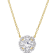 1 7/8 CT TGW Created White Sapphire Halo Necklace in Yellow Plated
Sterling Silver