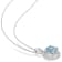 2 1/2 CT TGW Sky Blue Topaz, White Topaz and Diamond Swirl Pendant with
Chain in Sterling Silver