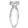 1 1/7 CT TGW Aquamarine and Diamond Accent Halo Ring in Sterling Silver