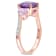 2 1/5 CT TGW Multi-Gemstones and Diamond Accent  Ring in Rose Gold
Plated Sterling Silver