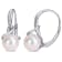 8-8.5 MM White Freshwater Cultured Pearl and Diamond Twist Earrings in
Sterling Silver