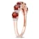 1 3/5 CTW Garnet and White Topaz Semi-Eternity Ring in Rose Plated
Sterling Silver
