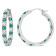 2 3/8 CT TGW Created Emerald and Created White Sapphire Hoop Earrings in
Sterling Silver