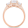 2-3/4 CT DEW Created Moissanite 3-Stone Engagement Ring in 10K Rose Gold