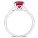 1 5/8 CTW Created Ruby Solitaire Ring in Sterling Silver