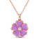 1/10 CT TGW White Topaz with Purple Enamel Flower Pendant with Chain in
Rose Plated Sterling Silver