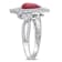 1 1/3 CT TGW Ruby and 3/4 CT TW Diamond Double Halo Ring in 14K White Gold