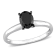 1 ct Black Diamond Solitaire Engagement Ring in 14K White Gold