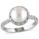8-8.5MM Freshwater Cultured Pearl and 1/10 CT TW Diamond Halo Ring in
Sterling Silver