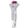 3/5 CT TGW Ruby and 2/5 CT TW Diamond Double Halo Ring in 14K White Gold