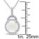 2 1/6 CT TGW Opal and White Topaz Halo Pendant With Chain in Sterling Silver