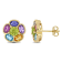3 5/8 CT TGW Multi Gemstone Floral Stud Earrings in 18k Yellow Gold Over
Sterling Silver