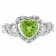 1 1/3 CT TGW Peridot and 1/10 CT TW Diamond Heart Ring in Sterling Silver