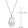 8.5-9MM Freshwater Cultured Pearl Drop Pendant with Chain in Sterling Silver