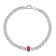 1 1/7 CT TGW Created Ruby Curb Link Chain Bracelet in Sterling Silver