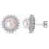 8.5-9MM Cultured Pearl and 1 5/8 ctw Cubic Zirconia Floral Halo Earrings
in Sterling Silver