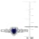 3/8 CT TGW Created Blue and White Sapphire, Diamond Accent Halo Ring in
Sterling Silver