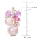 Pink Cultured Pearl, Rose de France and Topaz Earrings in 18K Rose Gold
Over Sterling Silver