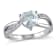 1 1/2 CT TGW Aquamarine and Diamond Accent Heart Crossover Ring in
Sterling Silver