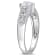 3/5 CT TGW Created White Sapphire and Diamond Accent Vintage Ring in
Sterling Silver