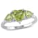 1 7/8 CT TGW Peridot and Diamond Accent Heart Ring in Sterling Silver