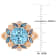 4 4/5 CT TGW London Blue, Sky Blue Topaz with White Topaz Floral Ring in
Rose Plated Sterling Silver