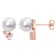 8-9MM South Sea Cultured Pearl and 4/5 CT TGW Morganite Stud Earrings in
Rose Plated Sterling Silver