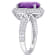 5 1/3 CT TGW Amethyst and White Topaz Double Halo Ring in Sterling Silver