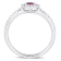 5/8 CT TGW Ruby and 1/8 CT TW Diamond Halo Engagement Ring in 10K White Gold