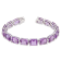45 CT TGW Emerald-Cut Amethyst Tennis Bracelet in Sterling Silver