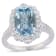 5 7/8 CT TGW Sky Blue and White Topaz Halo Cocktail Ring in Sterling Silver
