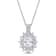 4 CT TGW Created White Sapphire and Diamond Accent Floral Halo Pendant
with Chain in Sterling Silver
