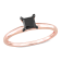 3/4 ct Black Diamond Solitaire Engagement Ring in 14K Rose Gold