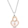 White Enamel Pink Heart Lock Charm Pendant with Chain in Sterling Silver
