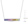 3 3/8 CT TGW Multi-Color Created Sapphire Bar Necklace in Sterling Silver