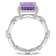 3 1/2 CT TGW Amethyst and Topaz Halo Link Ring in Sterling Silver
