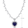 47 CT TGW Blue & White Cubic Zirconia Heart Necklace in Sterling Silver