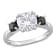 2 CT DEW Created Moissanite and 3/4 CT TW Black Diamond 3-Stone
Engagement Ring in 10K White Gold