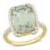 6 7/8 CT TGW Green Quartz and White Topaz Semi Halo Ring in Yellow
Plated Sterling Silver