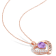 1 5/8 CTW Amethyst and White Topaz Heart 'I Love You' Rose Plated
Sterling Silver Pendant with Chain