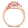 1 1/3 CT TGW Morganite, Tourmaline and Diamond Heart Ring in 18K Rose
Gold Over Sterling Silver