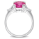 4 1/2 CT TGW Pink Topaz, White Topaz and Diamond Accent 3-Stone Ring in
Sterling Silver