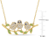 1 2/5 CTW Created Blue & White Sapphire Tsavorite Leaf Chick
Necklace Yellow Plated Sterling Silver