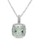 4 CT TGW Green Quartz and 1/10 CT TW Diamond Halo Pendant with Chain in
Sterling Silver